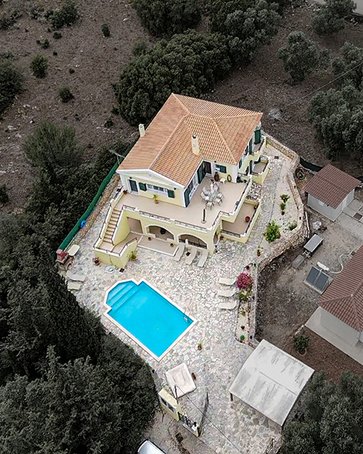 Aerial view of the villa